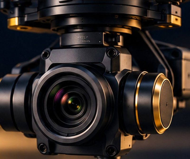 Gimbal-mounted camera assembly with thermal management hardware